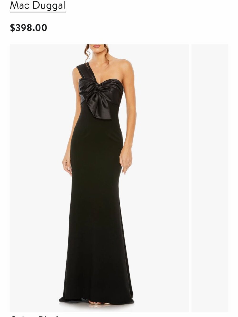 Mac Duggal Black Gown,  Size 4